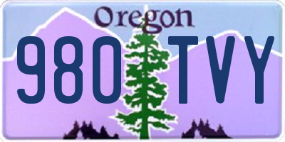 OR license plate 980TVY