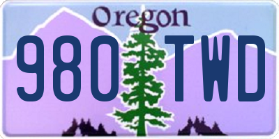 OR license plate 980TWD