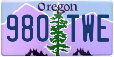 OR license plate 980TWE