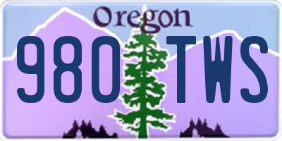 OR license plate 980TWS