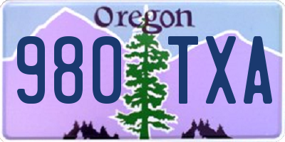 OR license plate 980TXA