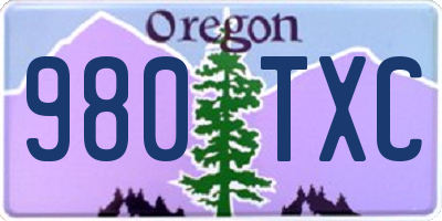 OR license plate 980TXC