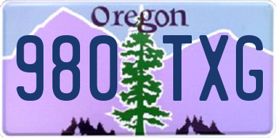 OR license plate 980TXG
