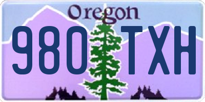 OR license plate 980TXH