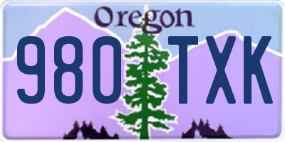 OR license plate 980TXK