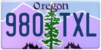 OR license plate 980TXL