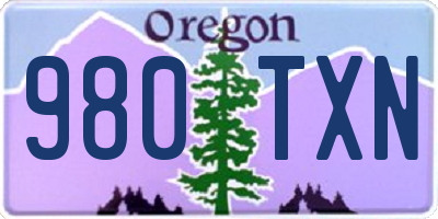 OR license plate 980TXN