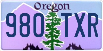 OR license plate 980TXR