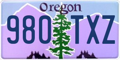 OR license plate 980TXZ