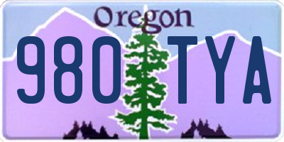 OR license plate 980TYA