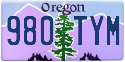 OR license plate 980TYM