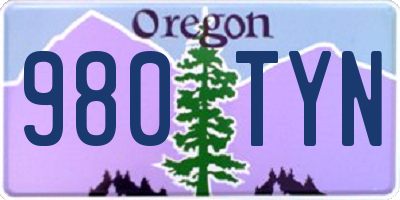 OR license plate 980TYN