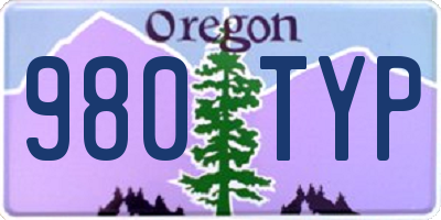 OR license plate 980TYP