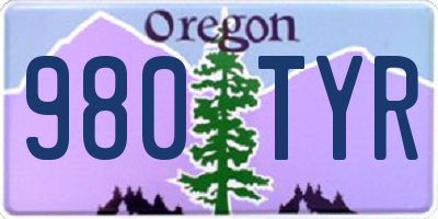 OR license plate 980TYR