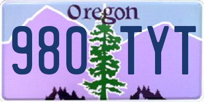 OR license plate 980TYT