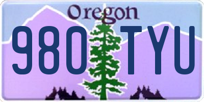 OR license plate 980TYU