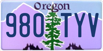 OR license plate 980TYV