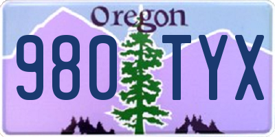 OR license plate 980TYX