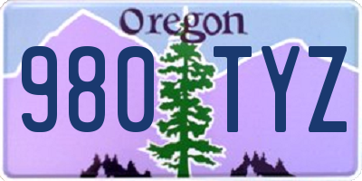 OR license plate 980TYZ