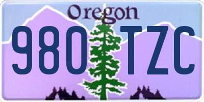 OR license plate 980TZC