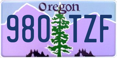 OR license plate 980TZF