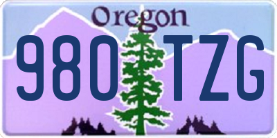 OR license plate 980TZG