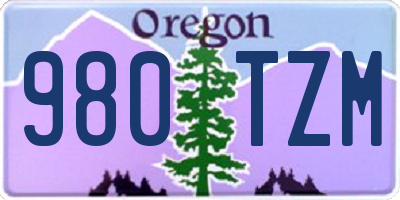 OR license plate 980TZM