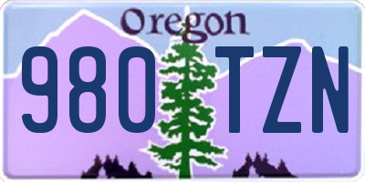 OR license plate 980TZN
