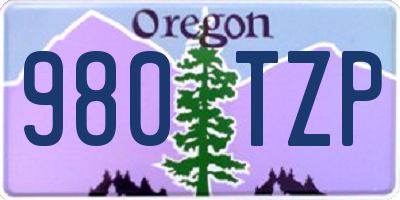 OR license plate 980TZP