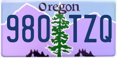 OR license plate 980TZQ