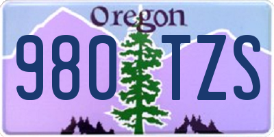 OR license plate 980TZS