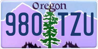 OR license plate 980TZU