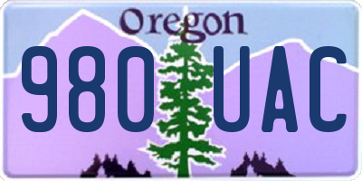 OR license plate 980UAC