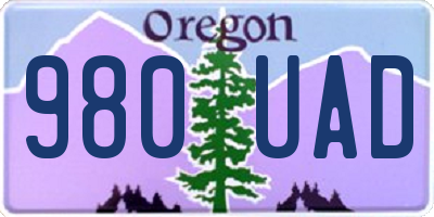OR license plate 980UAD