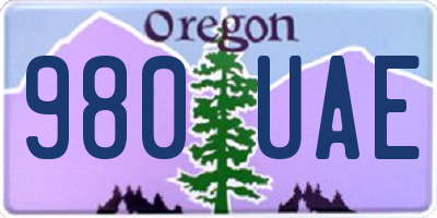 OR license plate 980UAE