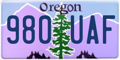 OR license plate 980UAF