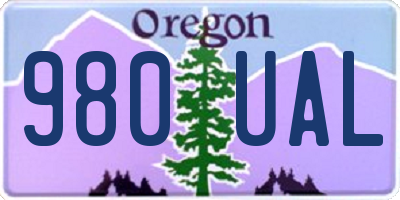 OR license plate 980UAL