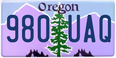 OR license plate 980UAQ