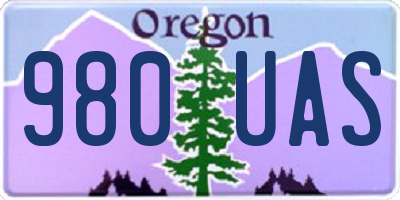 OR license plate 980UAS