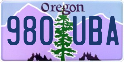 OR license plate 980UBA