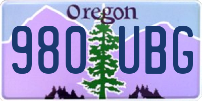 OR license plate 980UBG