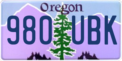OR license plate 980UBK
