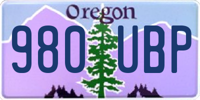 OR license plate 980UBP