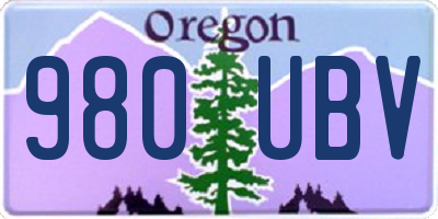 OR license plate 980UBV