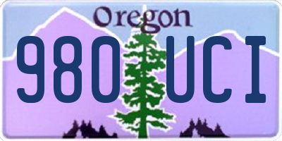 OR license plate 980UCI