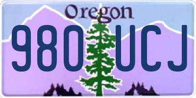 OR license plate 980UCJ