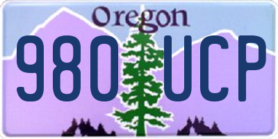 OR license plate 980UCP