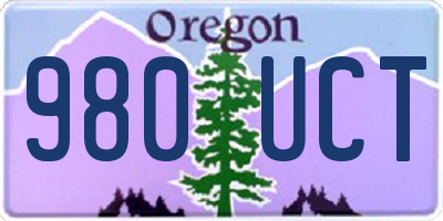 OR license plate 980UCT