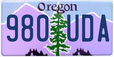 OR license plate 980UDA