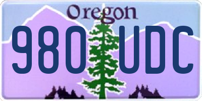 OR license plate 980UDC